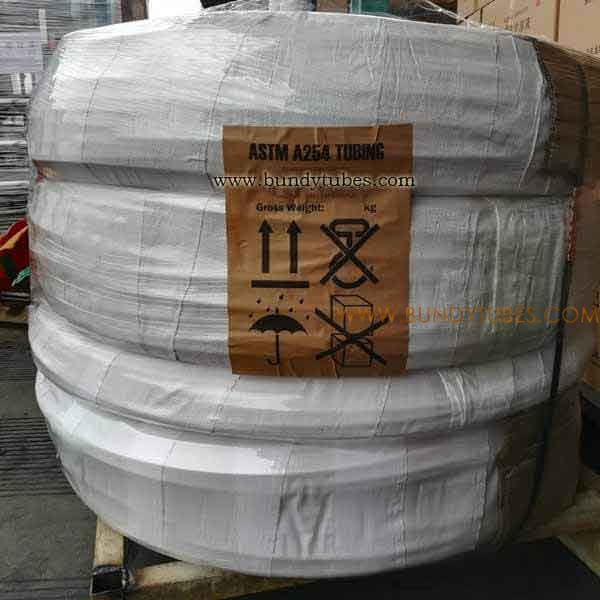 Tubo de acero brazado 6,35 mm 0,25 pulgada enviado por aire en bobina continua
