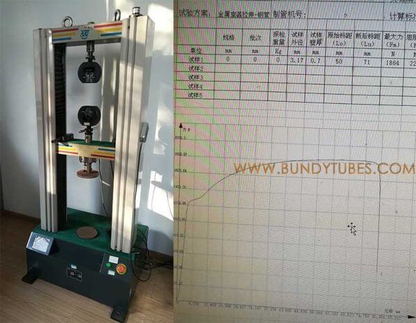 Banco de ensayo de tracción de tubo Bundy